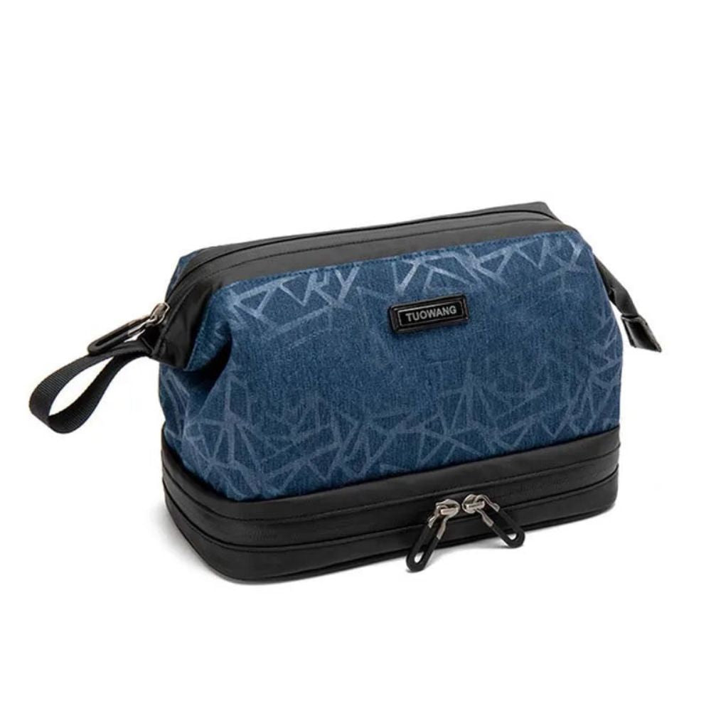 petite trousse de toilette homme <br> de voyage bleu