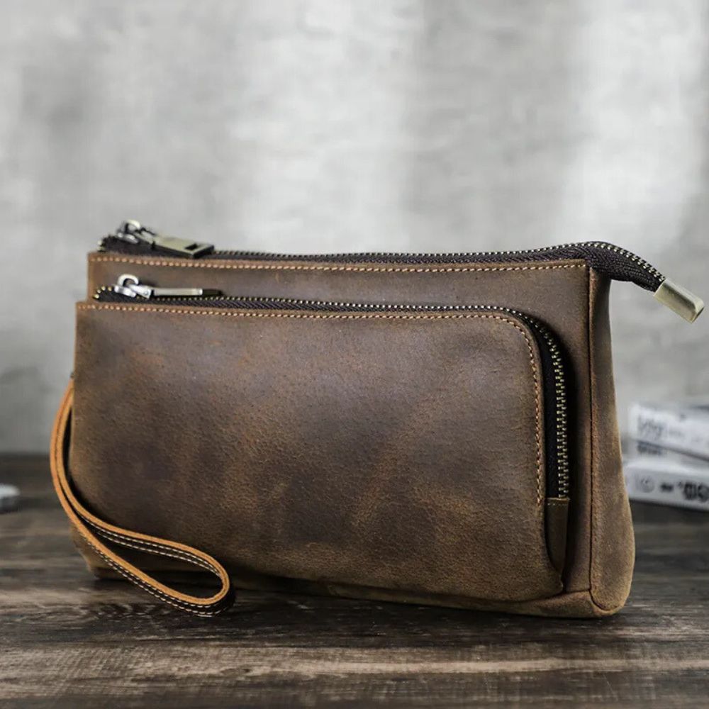 Pochette Main Homme Cuir