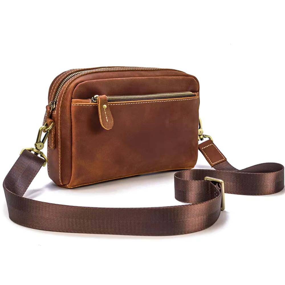 Pochette de Voyage <br> en Cuir pour Homme marron