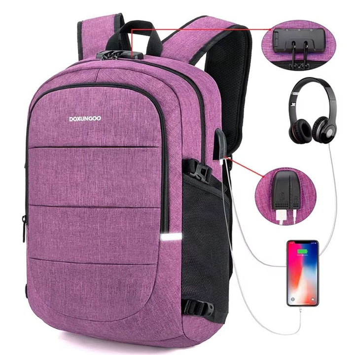 Sac à dos avec fermeture à code 3 chiffres violet