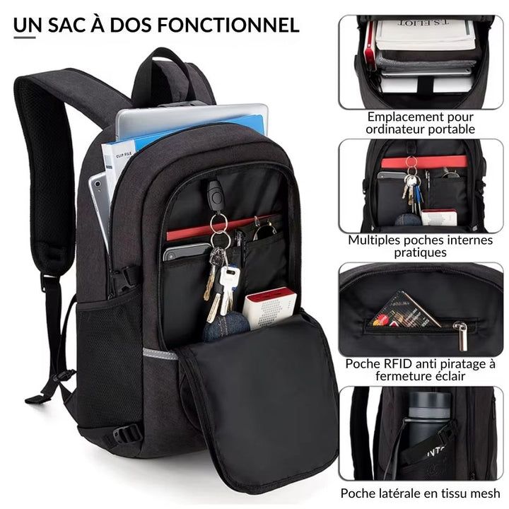 Sac à dos avec fermeture à code 3 chiffres