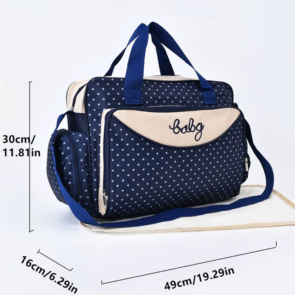 Sac à langer à pois avec bandoulière - Baby 49 x 16 x 30 cm