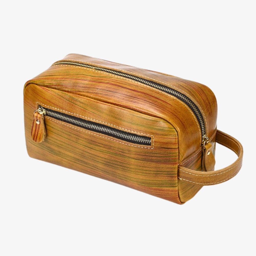 Trousse de toilette en Cuir de Luxe Homme Marron