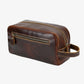 Trousse de toilette en Cuir de Luxe Homme Marron foncé