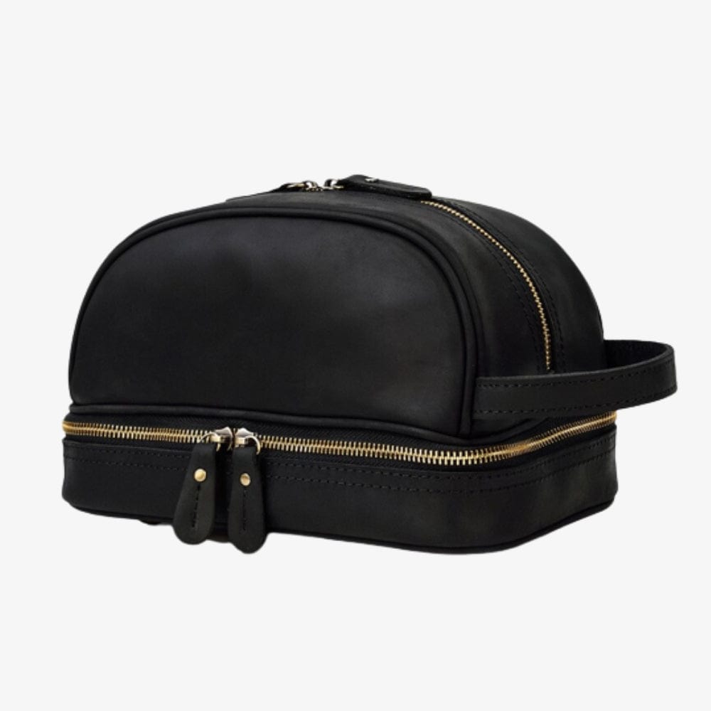 Trousse de toilette Homme Cuir Vintage Noir