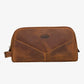 Trousse de toilette Homme en Cuir Personnalisée Marron