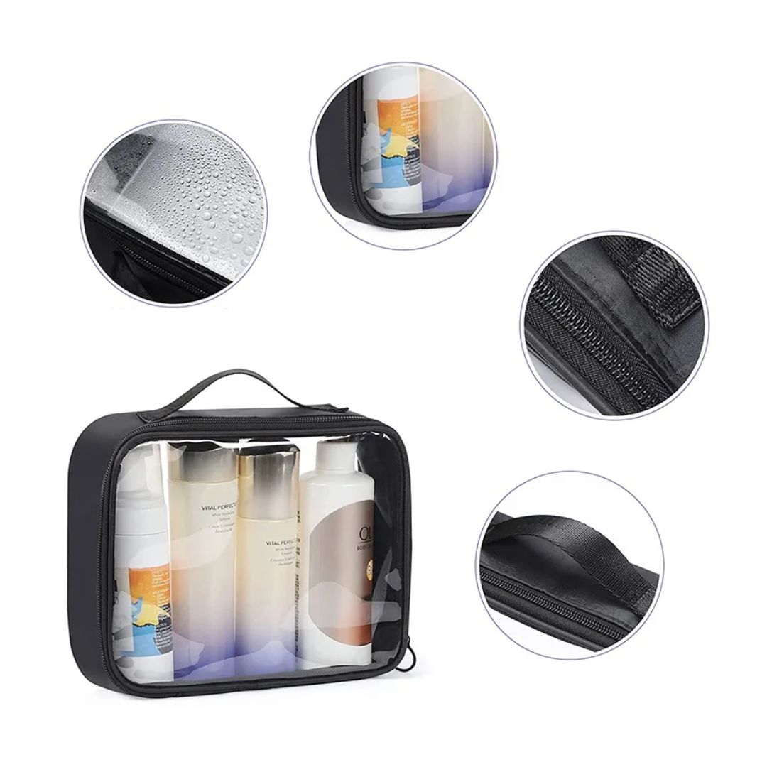 Trousse de toilette Transparente Avion Noir