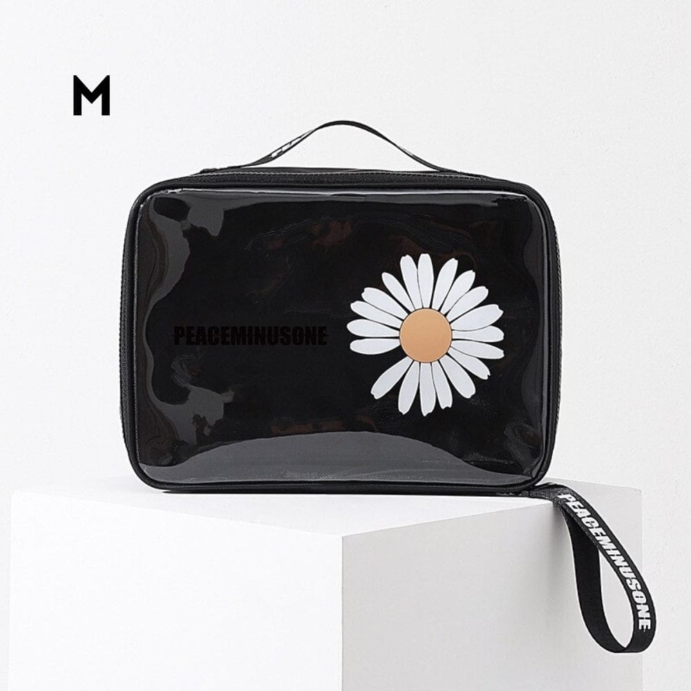 Trousse de toilette Transparente - Marguerite Noir