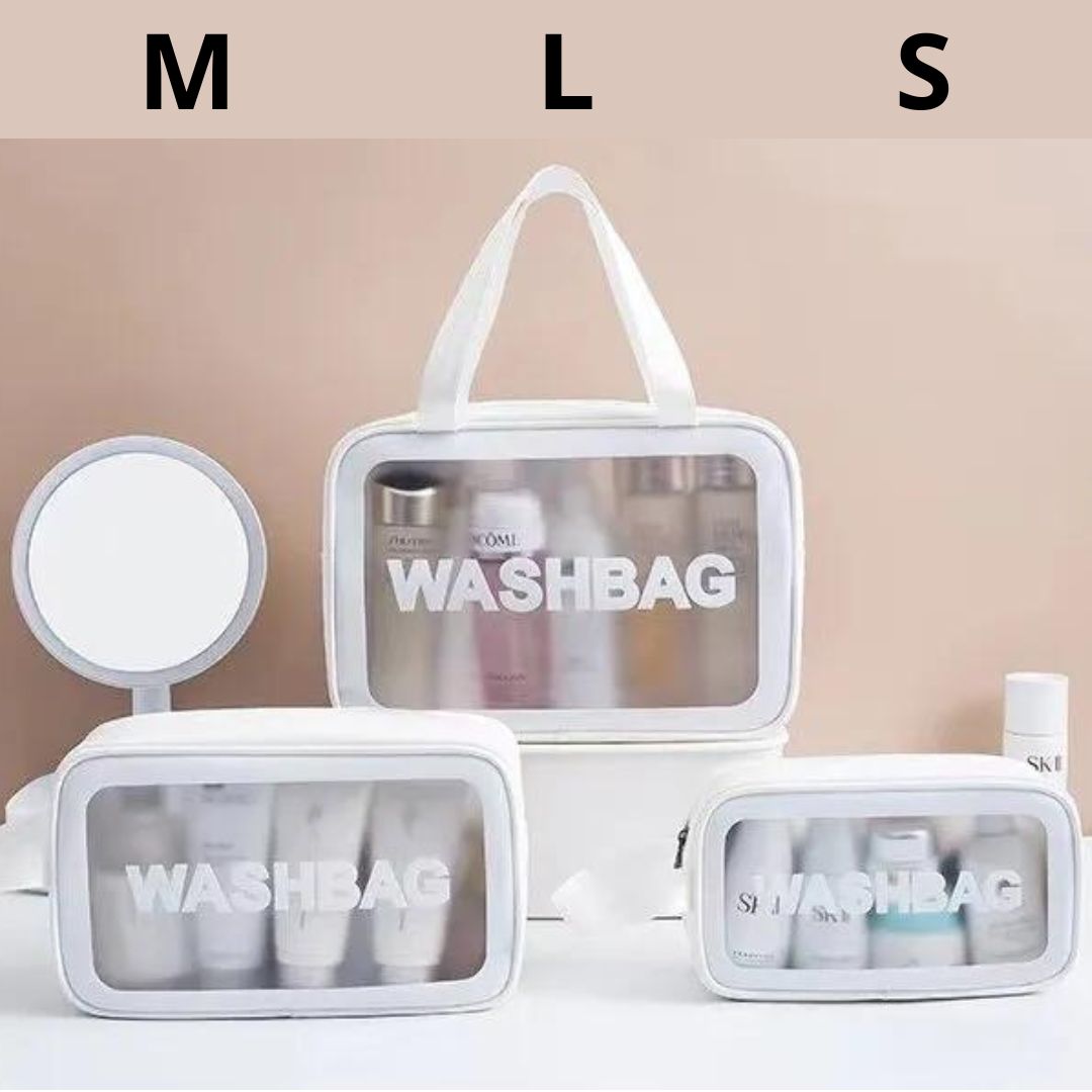 Trousse de toilette Transparente - WashBag Blanc / S