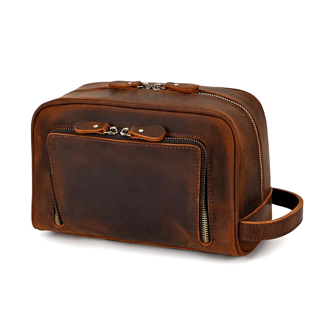 Trousse en Cuir Marron marron